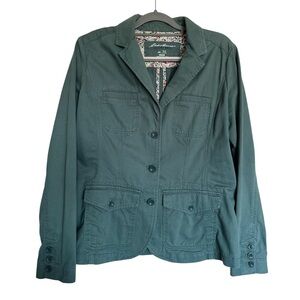 Eddie Bauer Legend Wash Light Teal Utility Blazer Dusty Light Teal Size 10